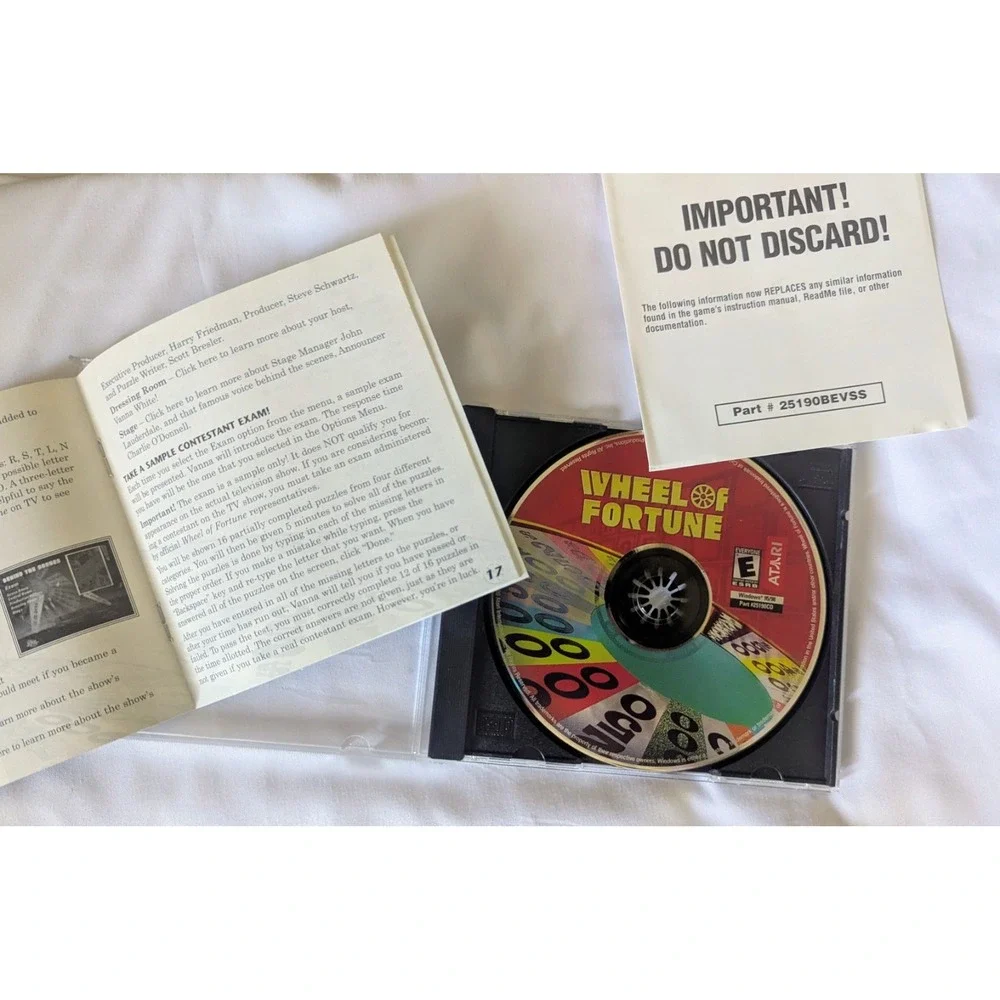 ATARI WHEEL OF FORTUNE PC 2nd Edition With Game Manual
